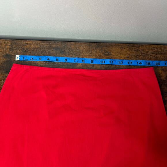 NWT Maeve Anthropologie Bow Midi Pencil Skirt Red Size 12 Side Slit Stretch - Picture 12 of 14